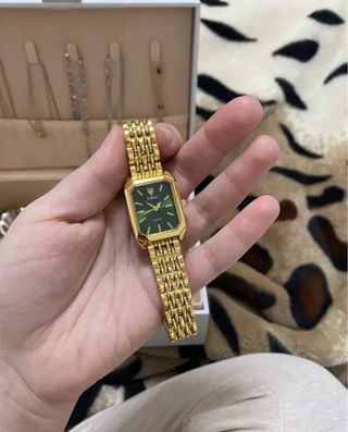 Elegante reloj  Cuarzo Dorado y Verde para damas!!