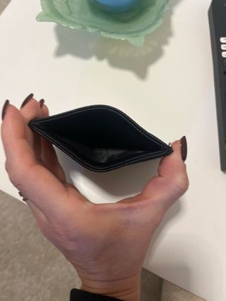 Porta carte Chanel nero con logo oro