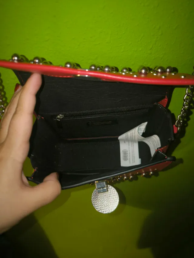 Bolso Sfera rojo con tachuelas