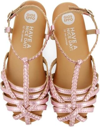 Sandalias cangrejeras Gioseppo piel rosa/dorado T3