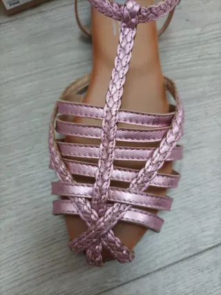 Sandalias cangrejeras Gioseppo piel rosa/dorado T3