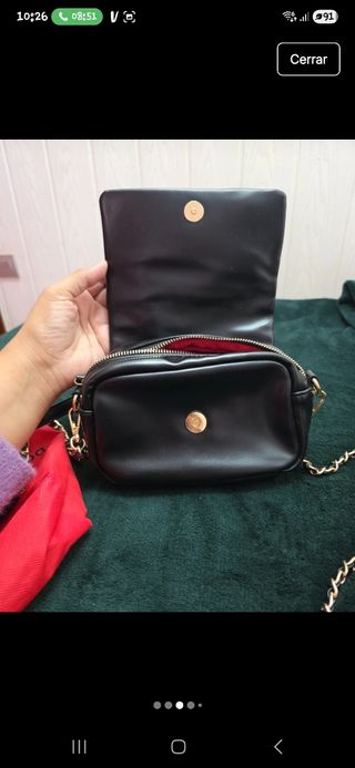 Bolso Mario Valentino Negro Cadena Dorada