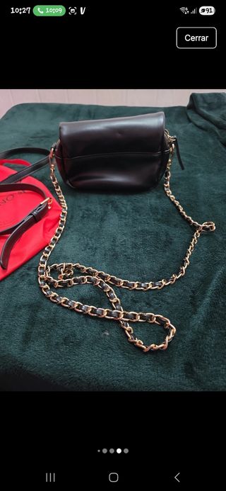 Bolso Mario Valentino Negro Cadena Dorada