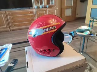 Casco de esquí infantil/adolescente rojo