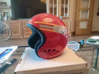 Casco de esquí infantil/adolescente rojo