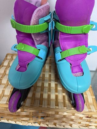 Patines ajustables niña morado y turquesa