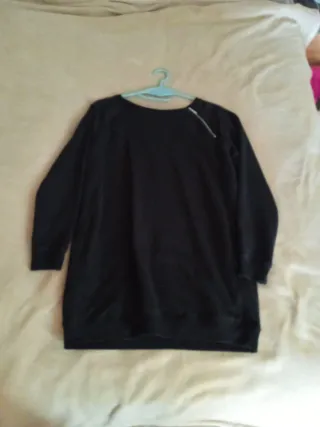 Vestido Sudadera Negro Cremallera