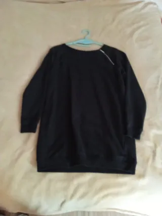 Vestido Sudadera Negro Cremallera