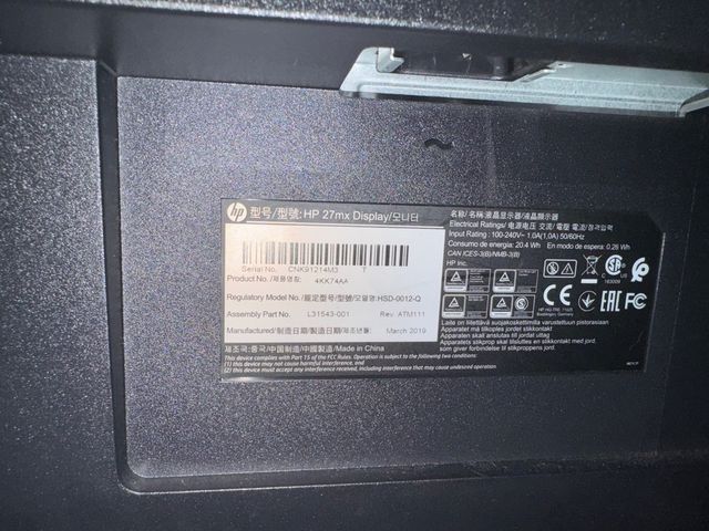 Monitor HP 27mx 144Hz Negro/Azul