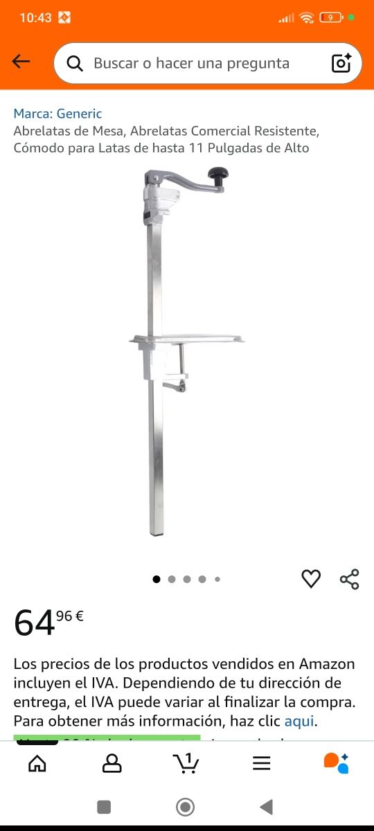 Abrelatas industrial de mesa