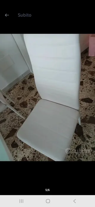 6 Sedie similpelle bianche