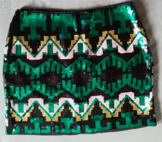 Falda corta, Minifalda H&M lentejuelas Talla 38