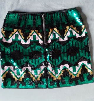 Falda corta, Minifalda H&M lentejuelas Talla 38