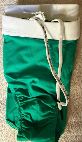 Bañador slip Benetton hombre color verde y blanco