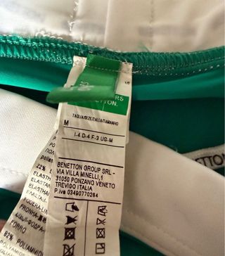 Bañador slip Benetton hombre color verde y blanco