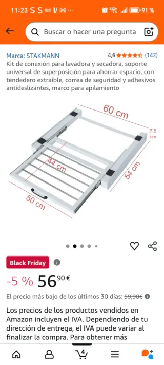 Soporte para lavadora y secadora