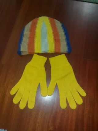 Gorro y guantes unisex multicolor