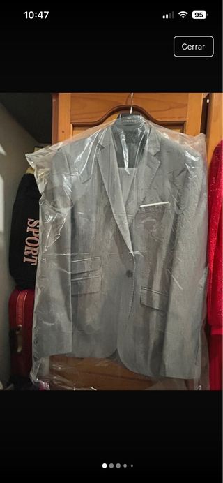 Traje de chaqueta gris hombre