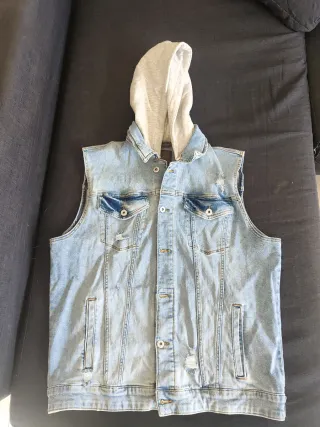 Chaleco tejano con capucha hombre
