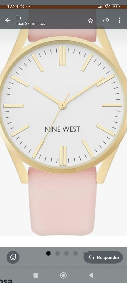 Reloj Nine West Dorado y Rosa Nuevo