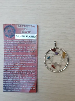 Colgante Estrella de David. Chapado en planta.
