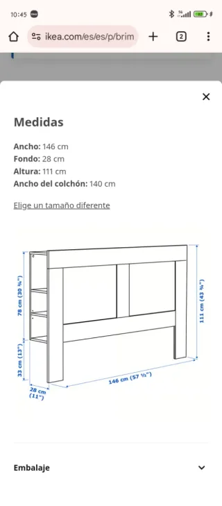 Cabecero RIMMES IKEA Blanco