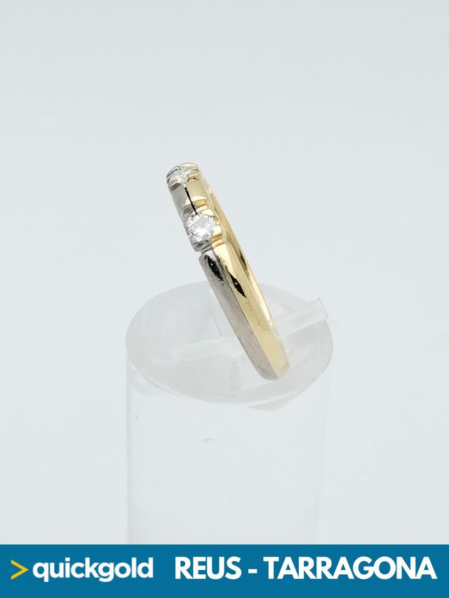 035-01-00844 ANILLO ORO BICOLOR 18K DIAMANTES T15