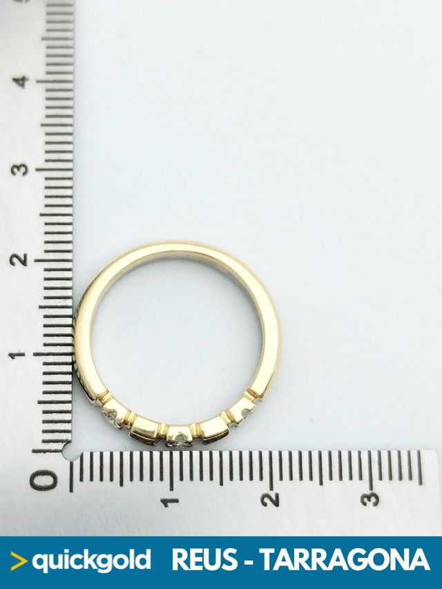 035-01-00844 ANILLO ORO BICOLOR 18K DIAMANTES T15