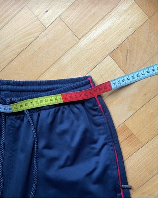 Pantaloni tuta zip in fondo vintage blu navy