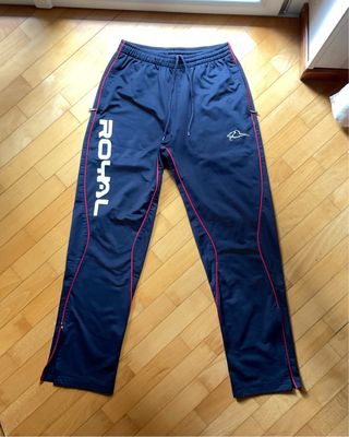 Pantaloni tuta zip in fondo vintage blu navy