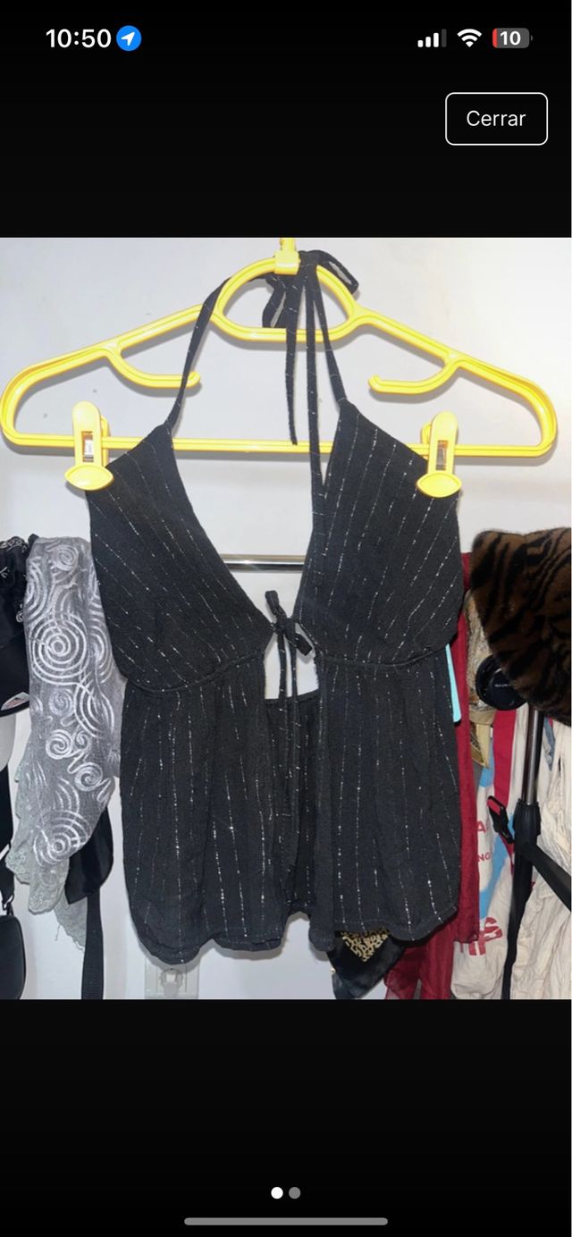 Top verano negro con brillos