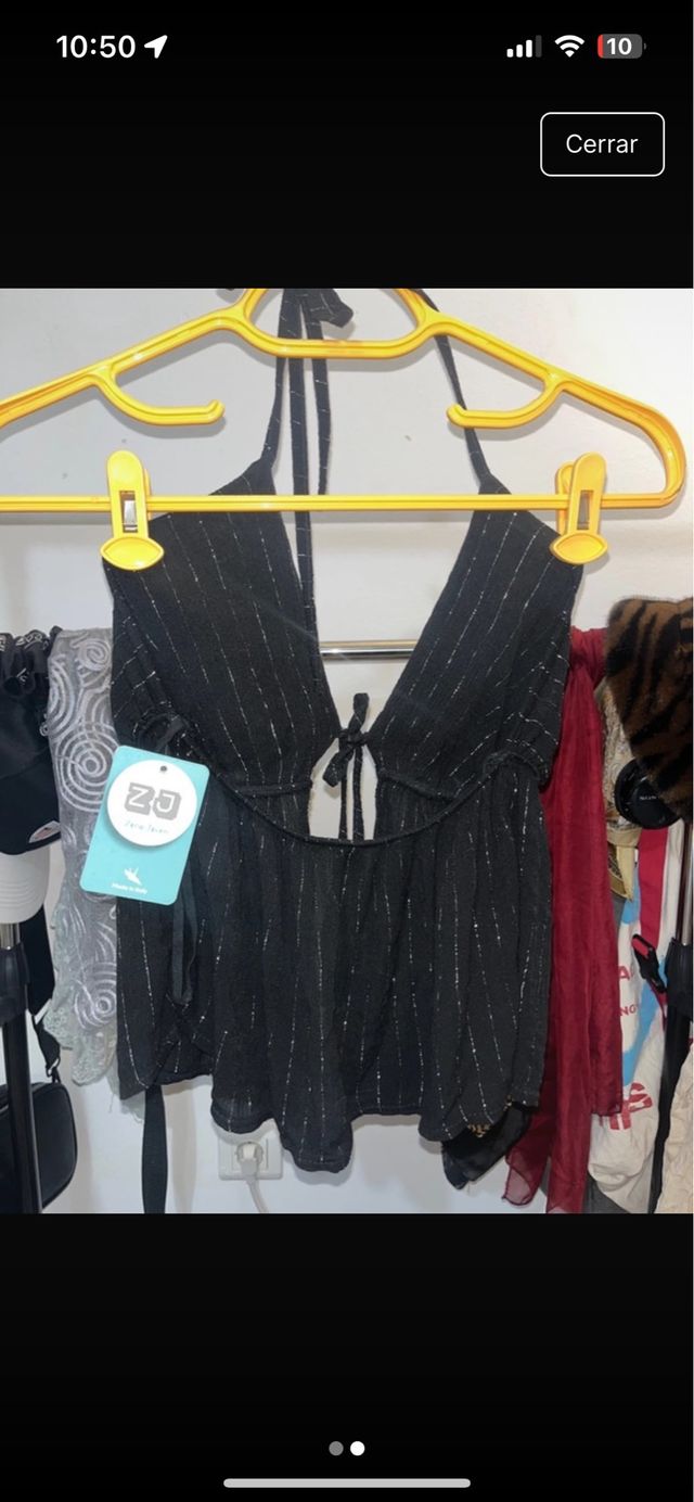 Top verano negro con brillos