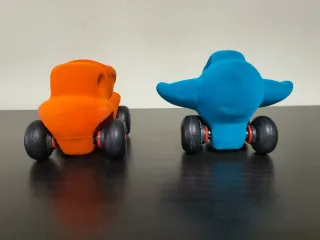 Lote vehículos juguete caucho natural Rubbabu