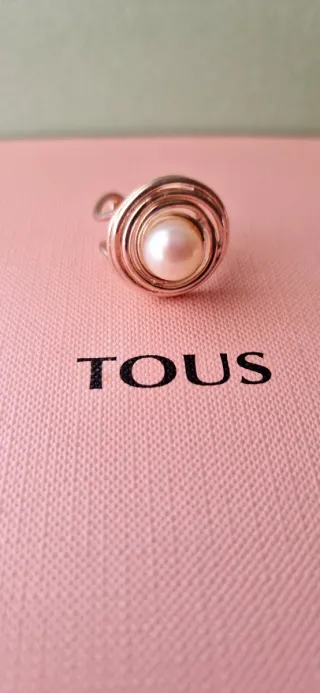 Anillo Tous Perla Plata Ajustable