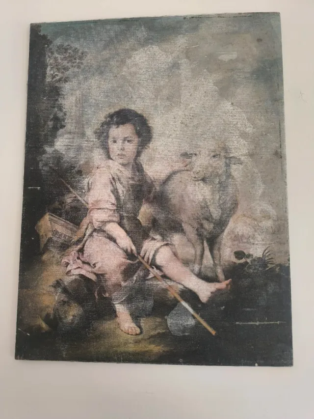 Cuadro antiguo El Buen Pastor