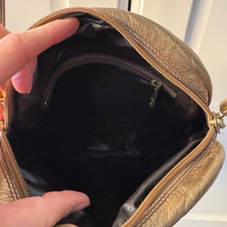 Piccola borsa vintage pelle bronzo