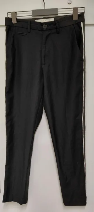 Pantalón Zara Man negro con lista lateral
