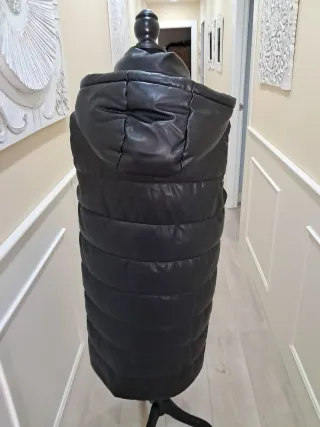 Chaleco largo acolchado mujer negro