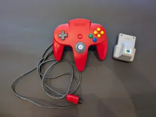 Mando Nintendo 64 Rojo con Rumble Pack
