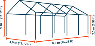 Tendone per feste 4x8 m Gazebo party per sagre, me