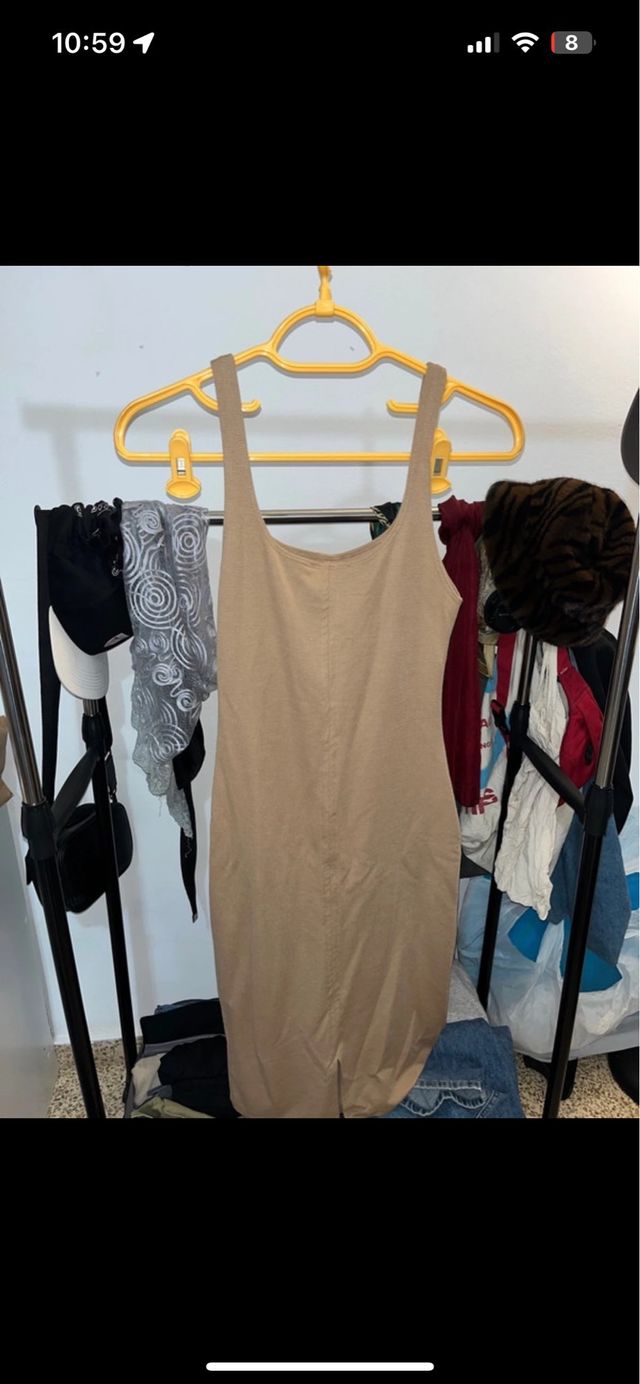 Vestido tubo marrón