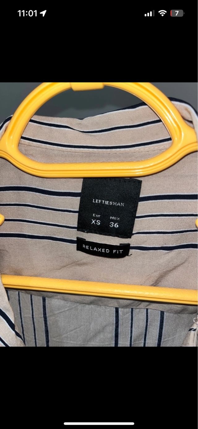 Camisa Joven Rayas Beige y Negro