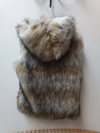 Chaleco de pelo con capucha