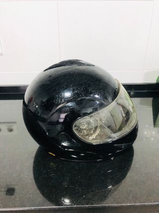 Casco de moto negro talla L