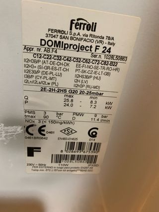 Caldera Ferroli Leer Descripcion