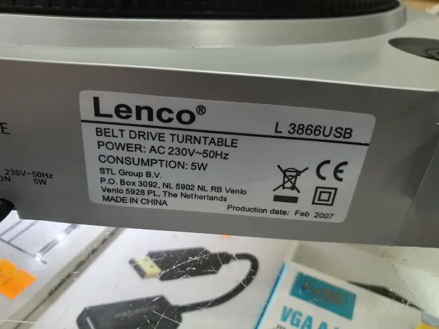 Tocadiscos Lenco Plata/Negro