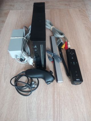 Nintendo Wii Negra Completa + 15 Juegos