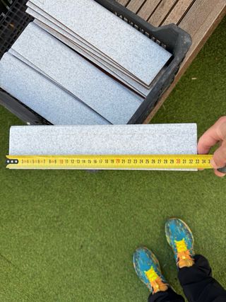 Zócalo cerámico blanco/gris