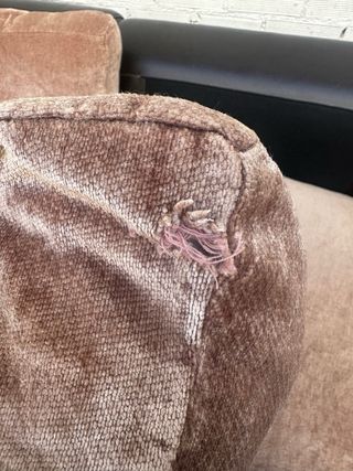 Sofá 3 plazas Negro/Marrón Piel/Terciopelo