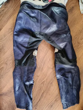 Traje de moto 2 piezas azul y rosa